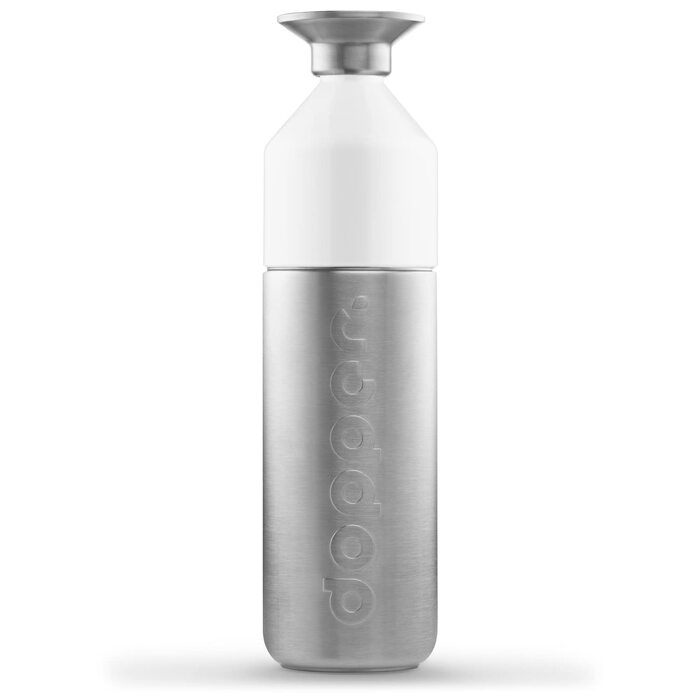 Сталева пляшка для води Dopper 1.1 л, срібляста — герметична спортивна фляга з нержавіючої сталі 18/8, без BPA, для спорту, офісу та активного відпочинку
