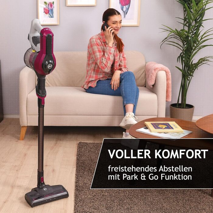 Пилосос акумуляторний Hoover HF110P без мішка для тварин, до 120 м², бездротовий, LED-підсвітка, XL контейнер, паркування, насадка для щілин та щітка, для шерсті домашніх тварин