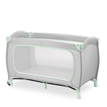 Дитяче дорожнє ліжечко Hauck Sleep N Play Go Plus, складане, з сумкою для транспортування, ігровий отвір, для дітей від народження до 15 кг, без матраца, колір Dusty Mint