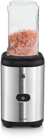 Блендер WMF Kult X Mix & Go Mini - електричний шейкер з пляшкою 600 мл, срібно-чорний, комплект аксесуарів 3 шт.