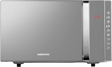 Мікрохвильова піч MEDION 3 в 1 з грилем і конвекцією, 23 л, 800 Вт, срібляста, MD17495