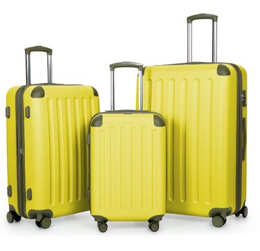 Набір валіз HAUPTSTADTKOFFER Spree (S, M, L) з TSA-замком - 3 валізи для подорожей (лимонний колір)