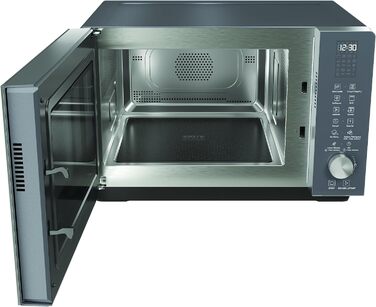 Мікрохвильова піч Bauknecht MF 259 SG 25 л, сріблясто-сіра, без тарілки, з грилем, конвекцією, пароваркою, Crisp Fry, спеціальні програми, автоматичне очищення