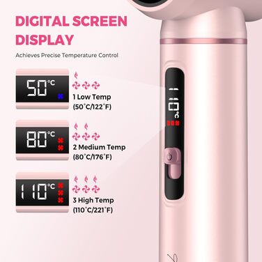 Atopskins Airbrush Haarstyler 5-в-1: Фен-щітка, стайлер для волосся з гарячим повітрям, випрямляч, плойка (Червоний)