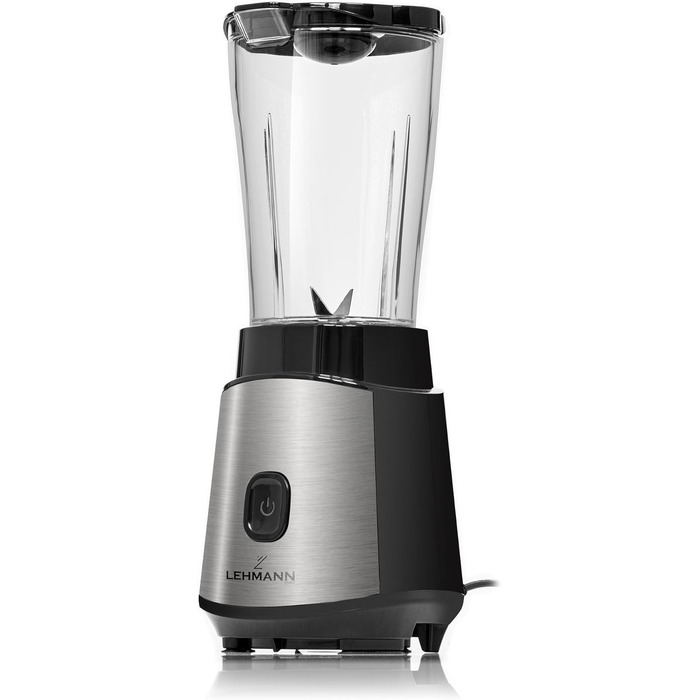 Блендер LEHMANN 1200W для смузі та коктейлів з двома пляшками (570 мл + 400 мл) - професійний міні-міксер для соків, шейків та протеїнових коктейлів, легко миється