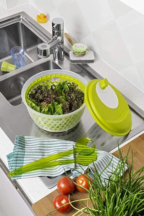 Сушарка для салату Rotho Fresh, пластикова, BPA-free, зелена/прозора, 4,5 л