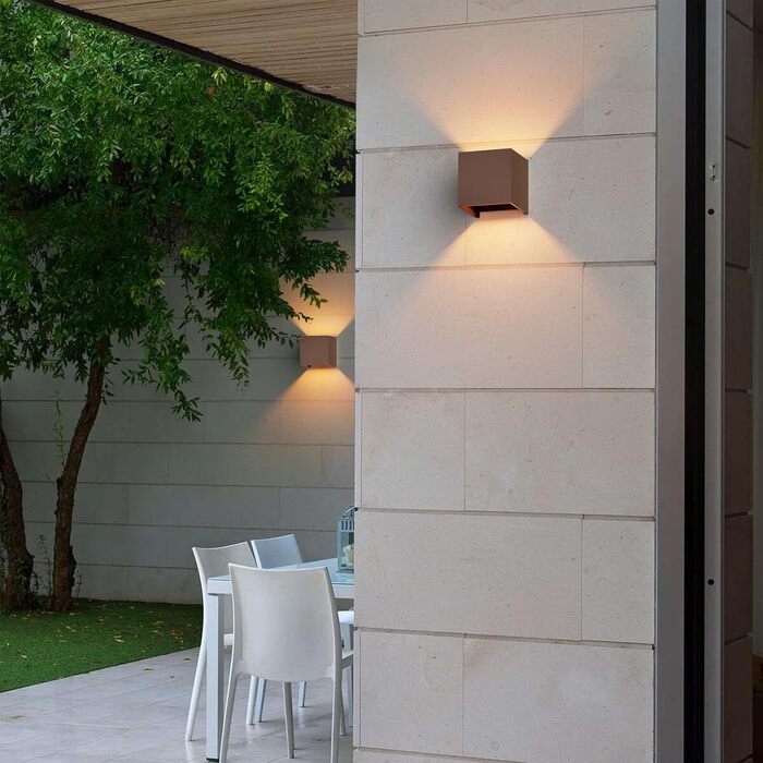 Набір з 2 зовнішніх настінних світильників Klighten з LED лампами G9 (3000K, теплий білий), регульований кут освітлення, алюмінієва LED-бра для дому та саду, бронза