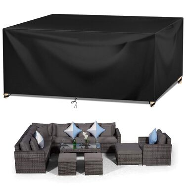 Чохол для садових меблів Wanocean 250x250x90 см, водонепроникний, Oxford 420D, анти-UV, захист від розривів, для палетних меблів