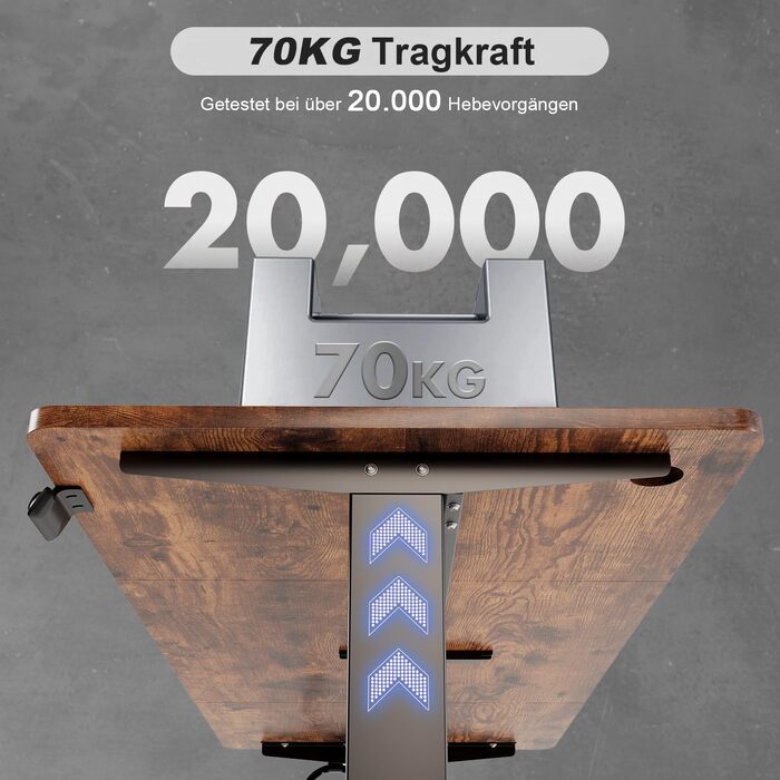 Електричний стіл для роботи з регулюванням висоти Devoko, коричневий, 130 x 60 см