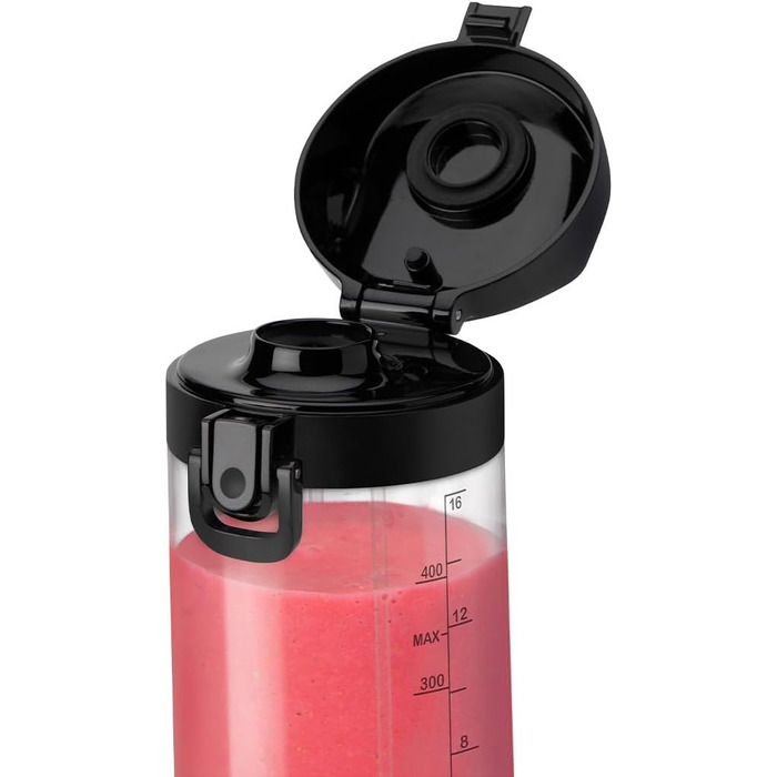 Портативний блендер Nutribullet 475 мл, BPA-free Tritan, міні-міксер з 4-лезовим ножем з нержавіючої сталі, USB-C зарядка, багаторазове використання, чорний