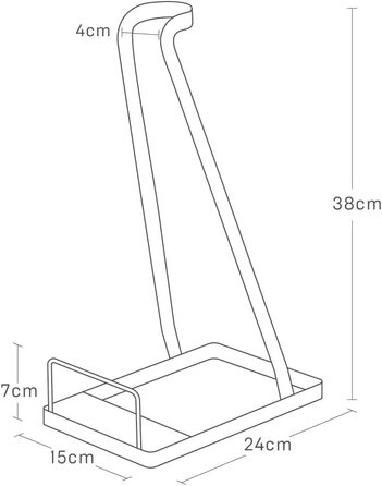 Підставка для пилососа Yamazaki Tower, сталева, чорна, мінімалістичний дизайн, 15x24x38 см
