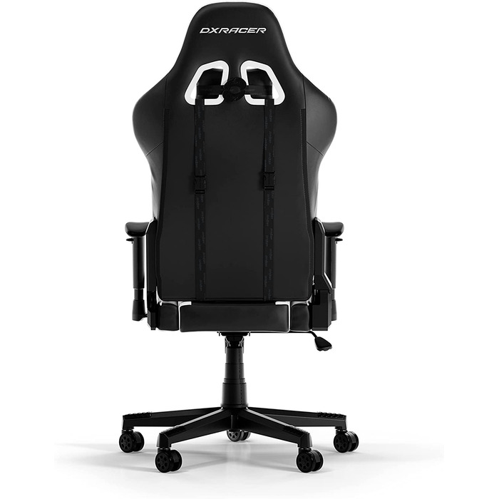 Ігрове крісло DXRacer PRINCE P132, чорний і білий, оригінал, PVC шкіра