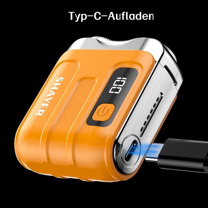 Електричний чоловічий бритва SmoothTrim міні роторний, подвійний, бездротовий, USB-зарядка, для дому, авто та подорожей, золотий колір