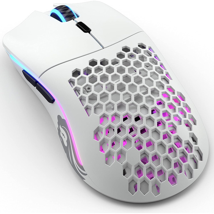 Бездротова ігрова миша GLORIOUS Model O Wireless, BAMF-сенсор, 69г, 2.4GHz, PTFE-ніжки, біла матова