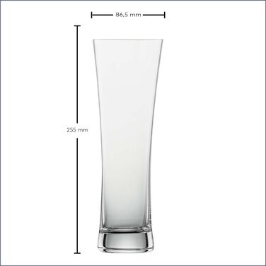 Келих для пшеничного пива SCHOTT ZWIESEL Basic 0,5 л (набір з 4 штук), прямолінійні склянки для пшеничного пива, келихи з тританового кришталю, які можна мити в посудомийній машині, виготовлені в Німеччині (посилання. Без 130007)
