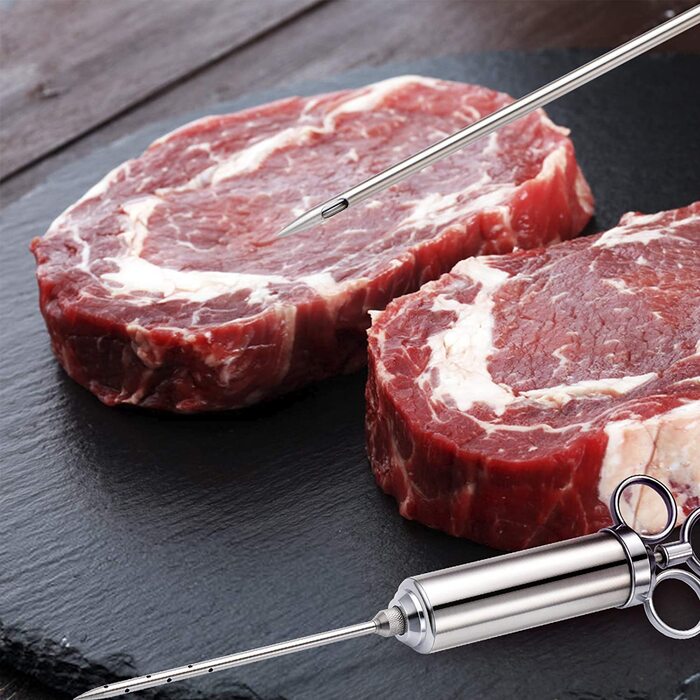 Шприц для маринаду BBQ EXTSUD 60 мл з 3 голками, нержавіюча сталь 304, для м'яса, птиці, випічки, соусів