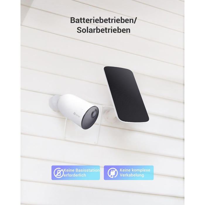 Відеокамера EZVIZ 2K Akku (Cb3 Kit) – Бездротова вулична камера з нічною зйомкою, розпізнаванням людей/авто, сиреною, прожектором та двостороннім аудіо