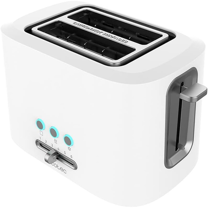 Тостер Cecotec Toast&Taste 9000 Double White з пластику, 2 широкі слоти | Тостер Cecotec Toast&Taste 10000 Extra White, 1 слот
