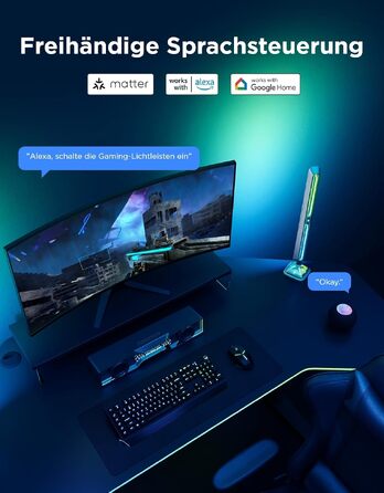 Розумні світлові панелі Govee RGBIC LED Play Lightbars, тристоронні регульовані LED-лампи для геймінгу та створення атмосфери