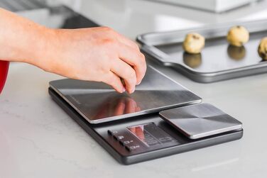 Кухонні ваги KitchenAid цифрові з двома платформами, до 5000г/500г, чорні, з таймером