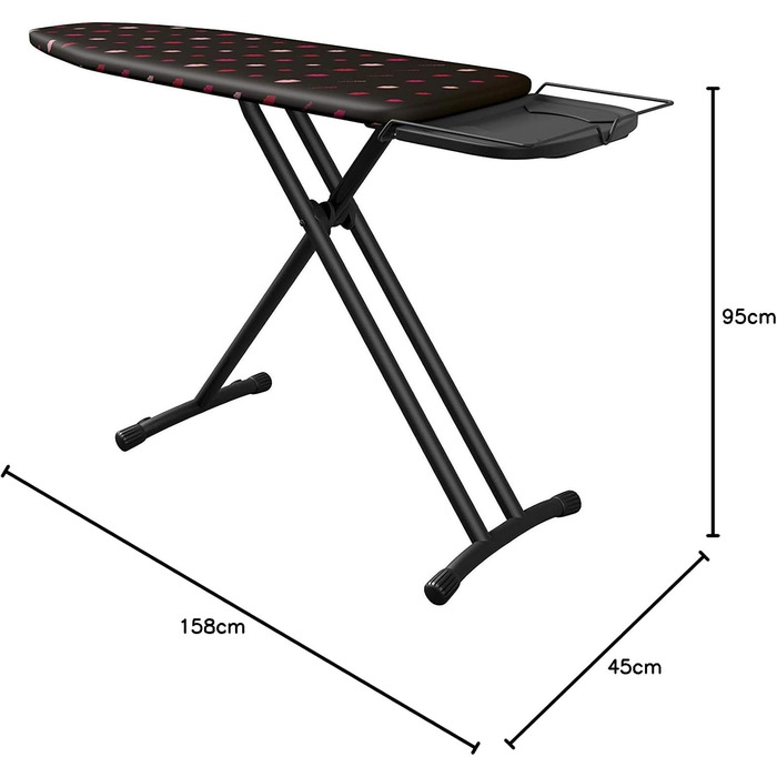 Праска Laurastar Comfortboard Lips 38×120 см, бавовна, універсальна дошка для прасування, регульована висота, підставка для парогенератора, зручне зберігання