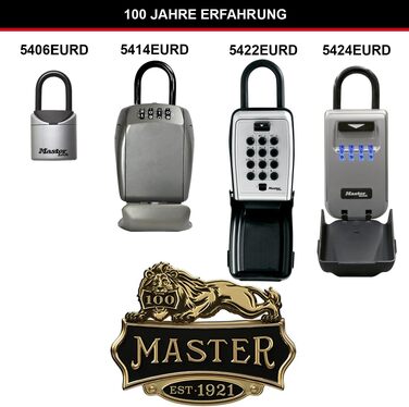 Ключниця Master Lock з кодовим замком для настінного монтажу, водонепроникна для зовнішнього використання, середній розмір (13,5 x 7 x 3,2 см), з комплектом кріплення
