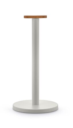 Тримач для паперових рушників Alessi Mattina BG05 R, сталь з епоксидним покриттям та бамбукова ручка, теплий сірий