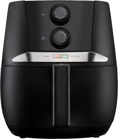 Аерофритюрниця MEDION E20 L, 3,2 л, 1400 Вт, без олії, таймер 30 хв, захист від перегріву, чорна