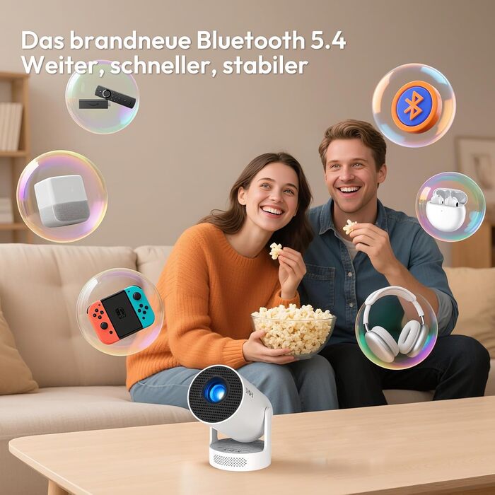Портативний проєктор Xgody Gimbal 3: 720P HD, 4K/1080P, 12000 Люмен, Android 11.0, WiFi 6, Bluetooth, Auto Keystone, для домашнього кінотеатру