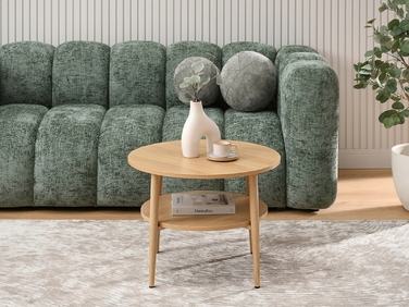 Круглий кавовий столик Mebel-Partner, 60 x 60 x 45 см, дуб