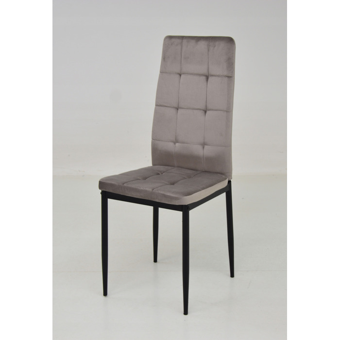 Обідній стіл ARTISAN (80x120 см, розкладний до 160 см) та 4 оббиті стільці сірого кольору