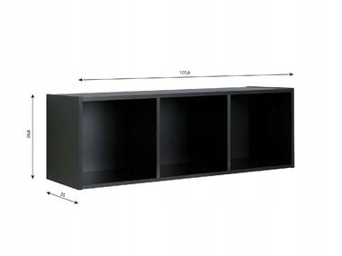 Стелаж Meble Domiko, 105,6 см x 36,6 см x 35 см, чорний