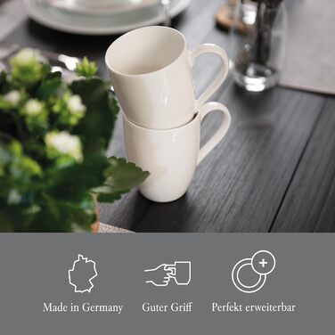 Набір білих чашок з ручкою vivo Villeroy & Boch, 6 шт, базова серія, фарфор