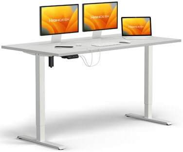 Електричний стіл KRIEG HighDesk SMART 160x80 см білий - регульований по висоті стіл для роботи сидячи та стоячи