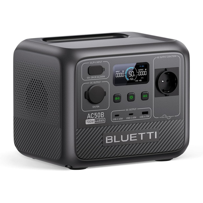 Портативна електростанція BLUETTI AC50B, ємність 448 Wh, номінальна потужність 700 W, пікова потужність 1000 W