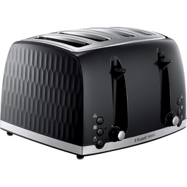 Тостер Russell Hobbs 26071 на 4 тости, чорний: сучасний дизайн, широкі слоти, підйомний механізм