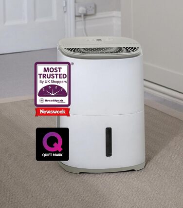 Meaco MeacoDry Arete® Two 25L: Повітряний осушувач та очищувач з HEPA-фільтром H13, Wi-Fi, інтелектуальні режими (Pebble Grey)