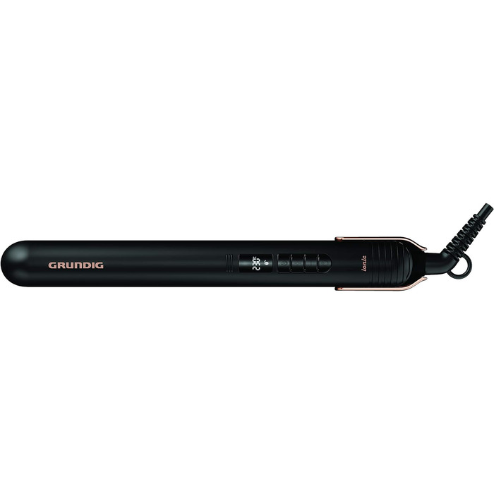 Випрямляч для волосся GRUNDIG Naturashine HS 7030, іонний, керамічний, 6 режимів, 130–230°C, захист волосся, чорний/рожеве золото
