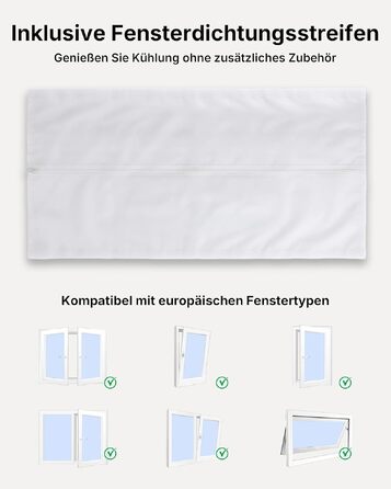 Мобільний кондиціонер 9000 BTU 2.6 кВт з шлангом + APP-керування | 3-в-1 для кімнат до 25 м²