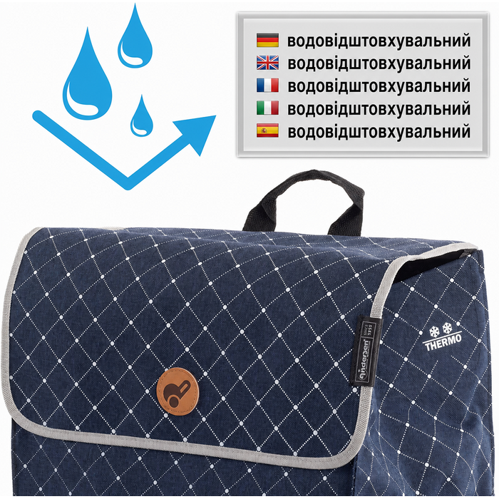 Візок для покупок ANDERSEN Alu Star Shopper Tamo, антрацит, 51 л, з рефлектором, термоізоляцією, алюмінієвий, регульована висота, знімні колеса