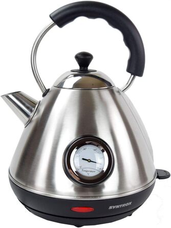 Електрочайник Syntrox Germany WK-2200W-1.7T 2200 Вт 1,7 л нержавіюча сталь з термометром, бездротовий, 360°