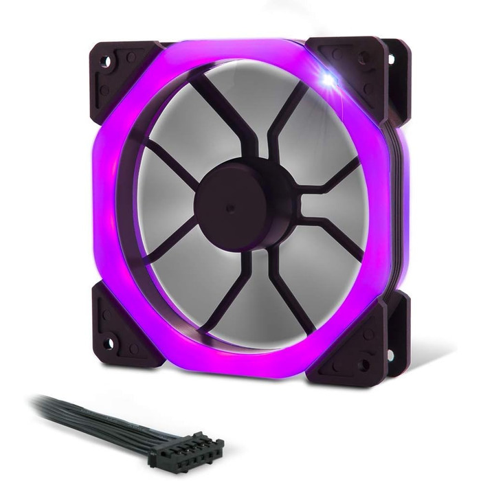 Ігровий корпус для ПК EMPIRE GAMING Warmachine ATX, середній, 4 безшумні вентилятори, LED-RGB-підсвічування, 11 режимів, скло спереду та збоку