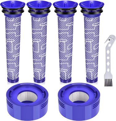 Фільтр Aryavos V8 для пилососа Dyson V8/V7, набір 2 HEPA постфільтри та 4 попередні фільтри, сумісний з Animal Absolute/Motorhead, з щіткою для чищення, заміна DY-96566101/DY-96747801
