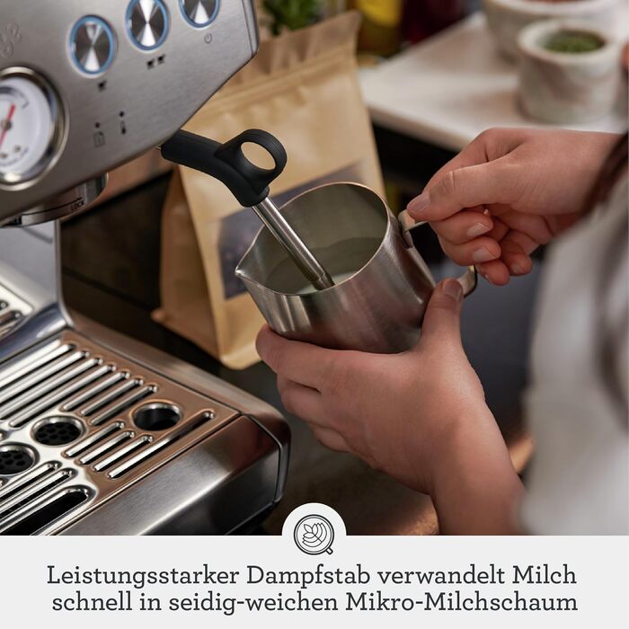 Кавоварка Sage The Barista Express Impress з ручним спінювачем молока, нержавіюча сталь