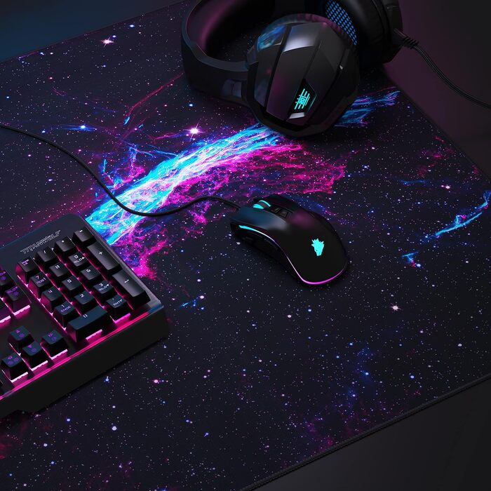 Ігровий килимок для миші Titanwolf XXXL (1200x600 мм) з принтом Veil Nebula — великий килимок на стіл для геймерської миші та клавіатури