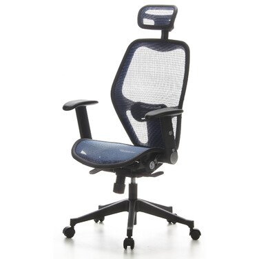 Офісне крісло / Крісло керівника AIR-PORT Mesh Blue hjh ОФІС