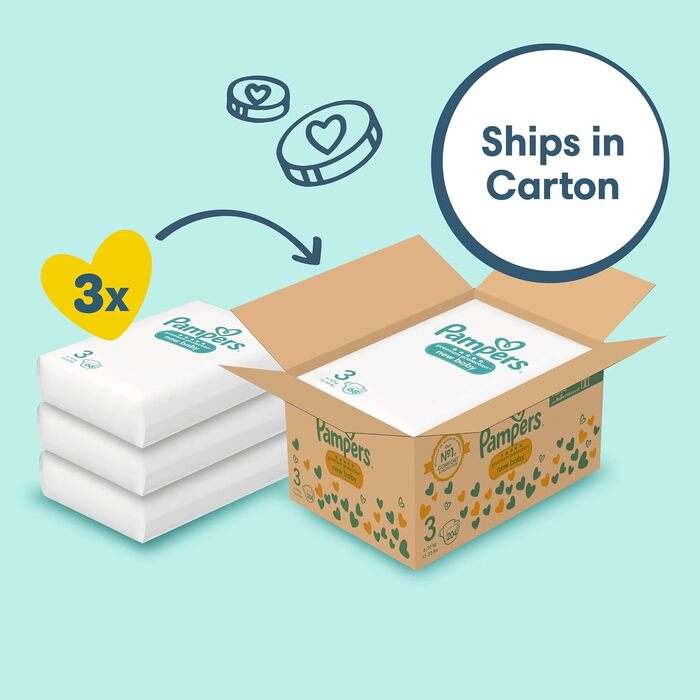 Підгузки Pampers New Baby розмір 1 Newborn (2-5 кг), упаковка з 4 пачок по 23 шт, всього 92 шт