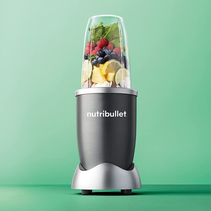 Електричний блендер-міксер Nutribullet Original 600 Вт, сірий, з чашами 700 мл та 500 мл, для смузі та подрібнення, модель NB606DG