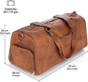 Шкіряна дорожня сумка Berliner Bags Oslo 50 л, водонепроникна, з відділенням для взуття, для чоловіків і жінок