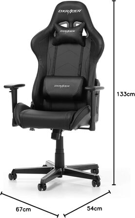 Ігрове крісло DXRacer Formula L чорне, штучна шкіра, оригінал